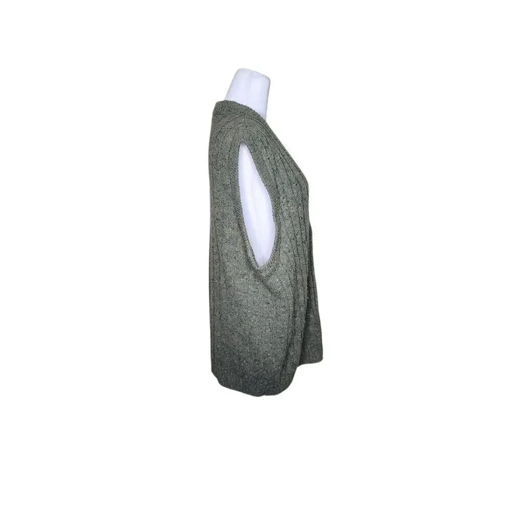 Vintage 90s Acrylic Button Up Sweater Vest Mens Size L Green Grunge Norm Core